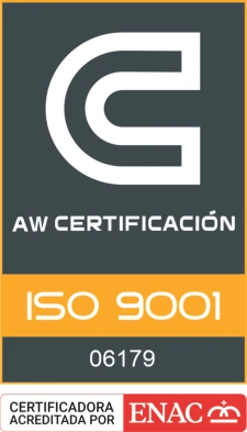 AW Certification to UNE-EN ISO 9001:2015 standard - VISORNETS safety nets and protective nets