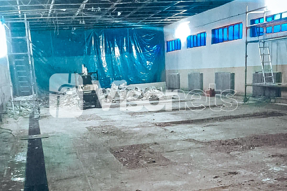 U-type safety nets plus VISORNETS plastic membrane for dust protection - VISOR FALL ARREST NETS